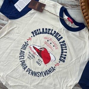 Mitchell & Ness Philadelphia Phillies Cream and Blue Tee